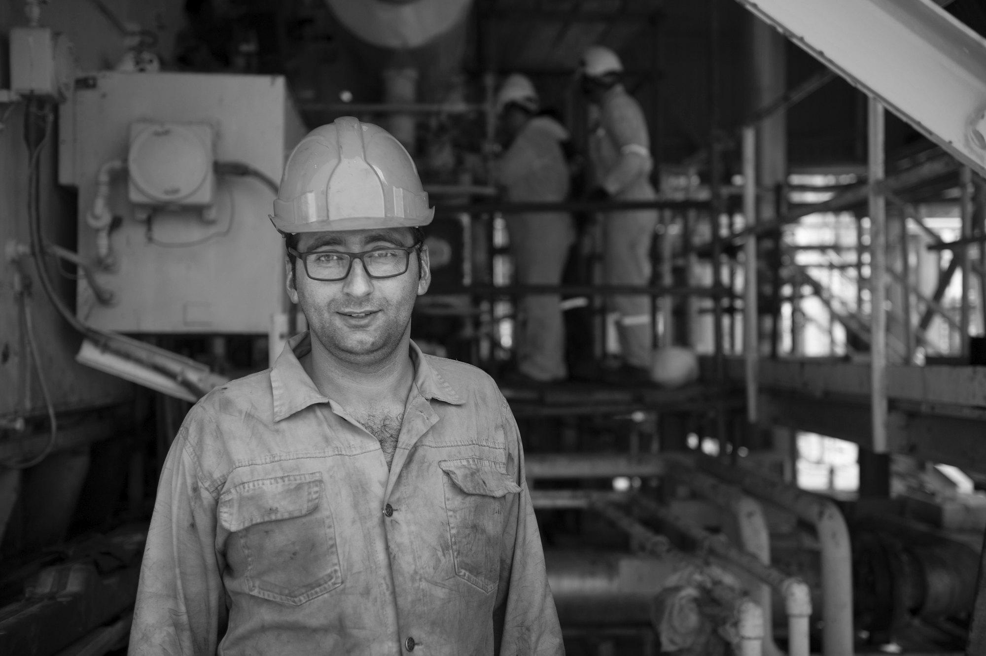 Worker in a hard hat