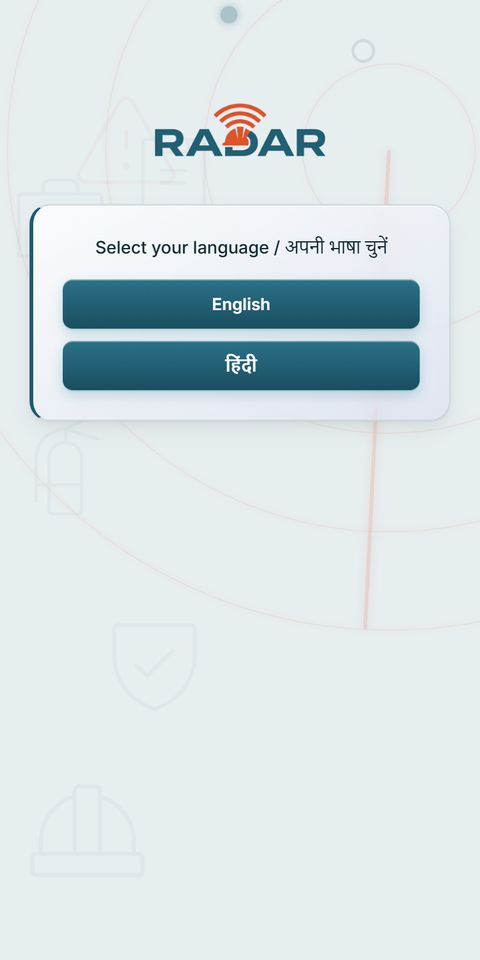 Training check-in on a phone, in English or Hindi
